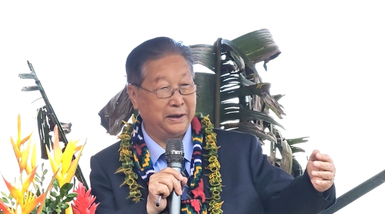 Ambassador Zeng Fanhua attended the groundbreaking ceremony of the new base of the China-aided Juncao Upland Rice Technology Project in Papua New Guinea